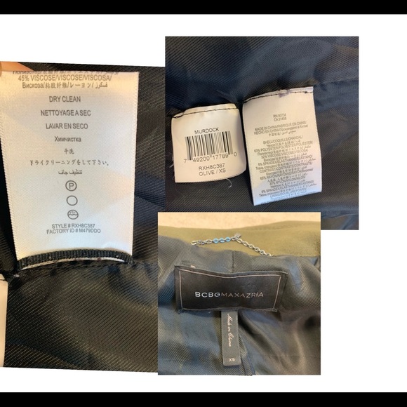 BCBG Maxazria Murdock Olive Green High Neck Military style Coat Size XS - Picture 10 of 13